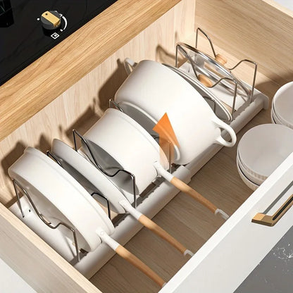 Expandable Kitchen Cabinet Pot Organizer