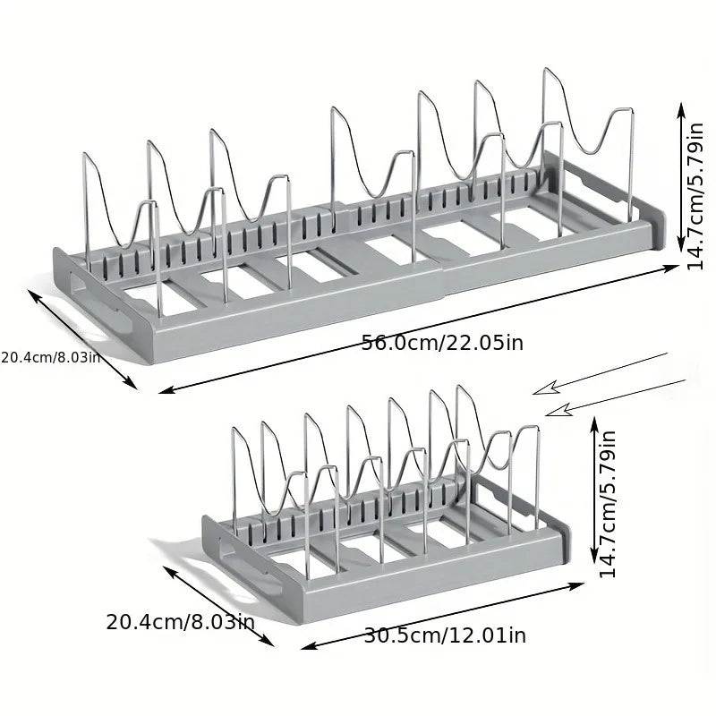 Expandable Kitchen Cabinet Pot Organizer
